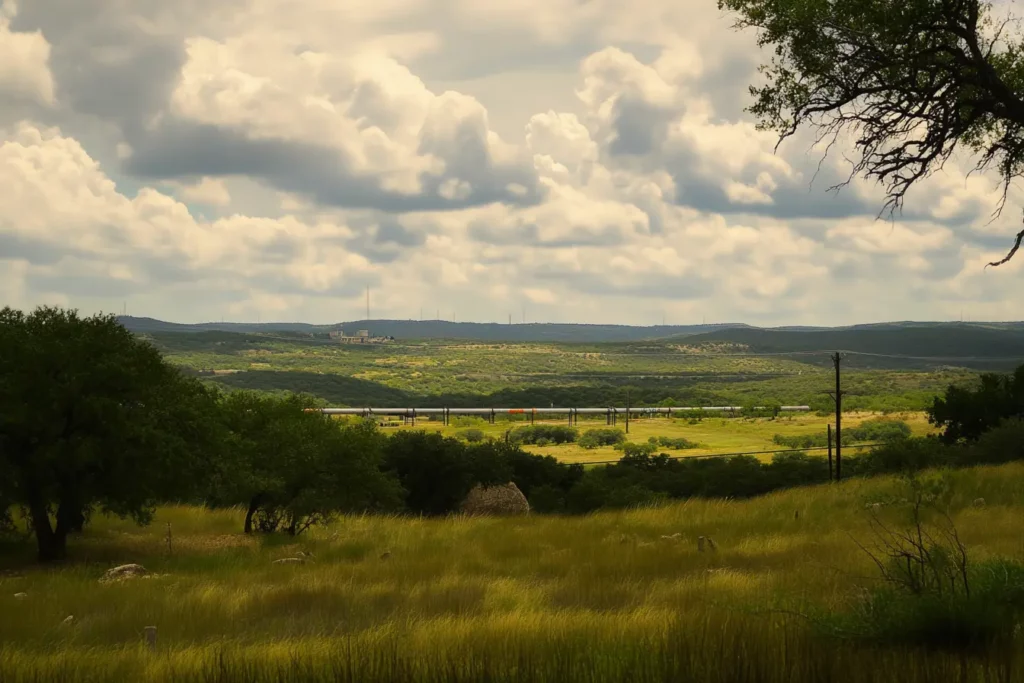 texas countryside with oil pipeline