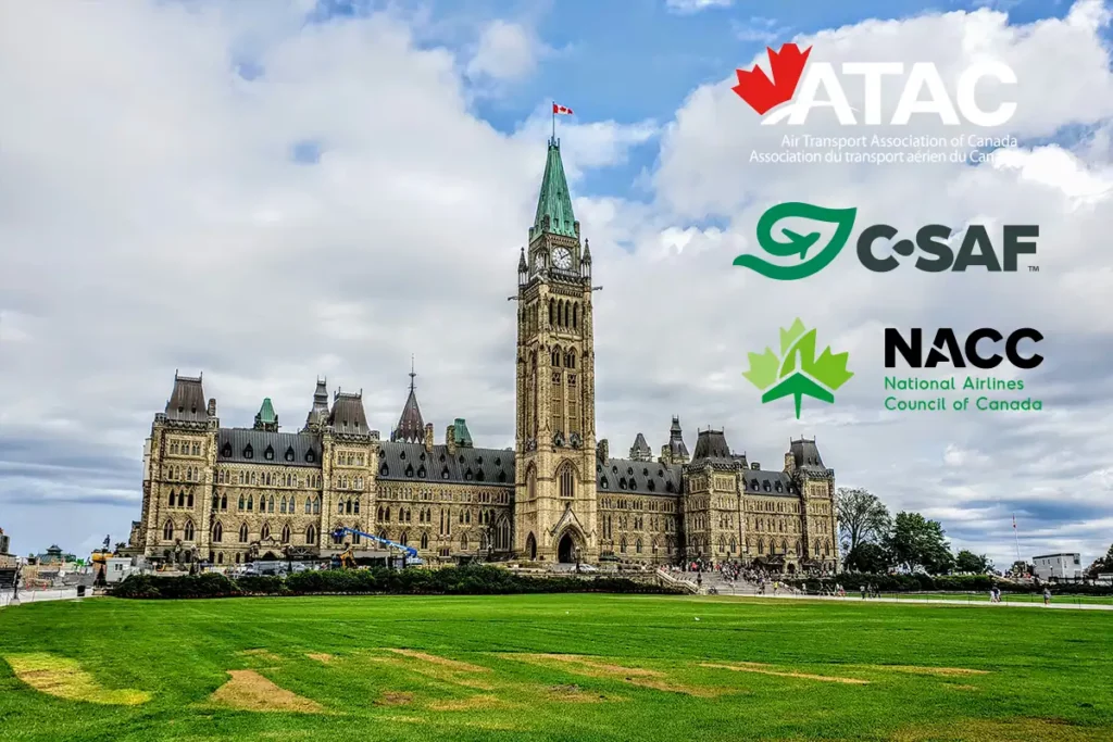 Canada parliament with ATAC C-SAF NACC logos