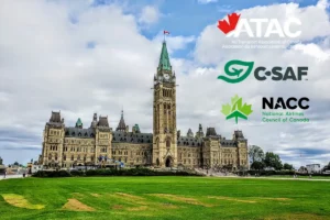 Canada parliament with ATAC C-SAF NACC logos